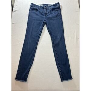Pilcro And The Letterpress Anthropologie Script Jeans Size 28 Womens Raw Hem Med